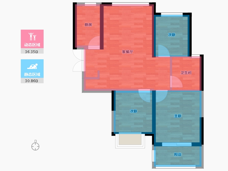 河南省-郑州市-中岳俪景湾-59.53-户型库-动静分区