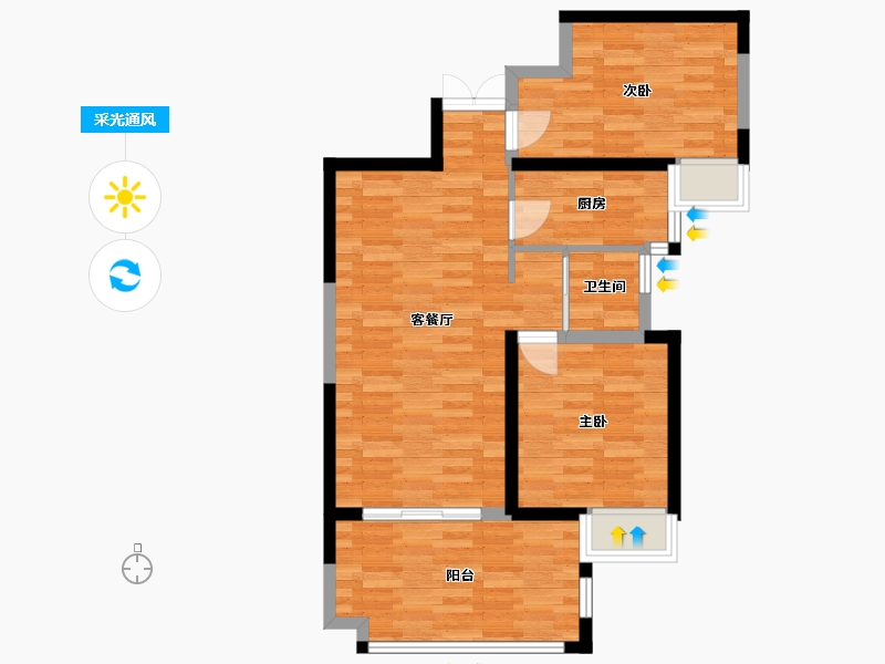 湖南省-长沙市-明发阅江悦府-68.98-户型库-采光通风