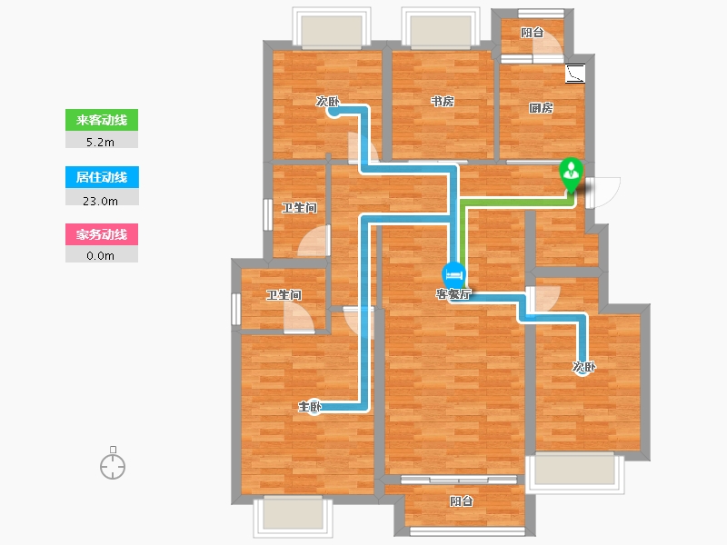 重庆-重庆市-重庆合景誉峰洋房3号楼,洋房4号楼套内104m²-94.02-户型库-动静线