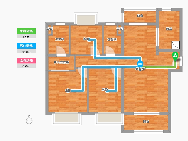 重庆-重庆市-重庆合景誉峰套内90m²-79.17-户型库-动静线