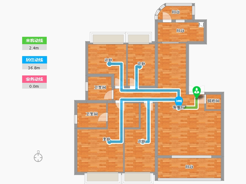 重庆-重庆市-龙湖舜山府二期7,8,2,3,4,5,6号楼套内137m²-137.00-户型库-动静线