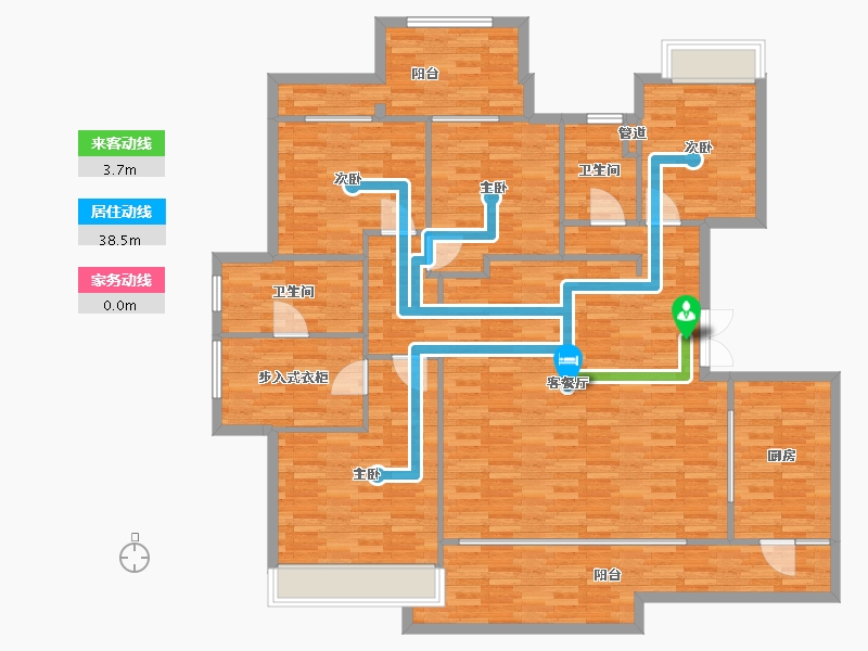 重庆-重庆市-两江御园4期洋房1号楼,4期洋房5号楼套内159m²-159.00-户型库-动静线