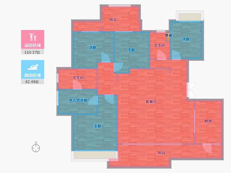 重庆-重庆市-两江御园4期洋房1号楼,4期洋房5号楼套内159m²-159.00-户型库-动静分区