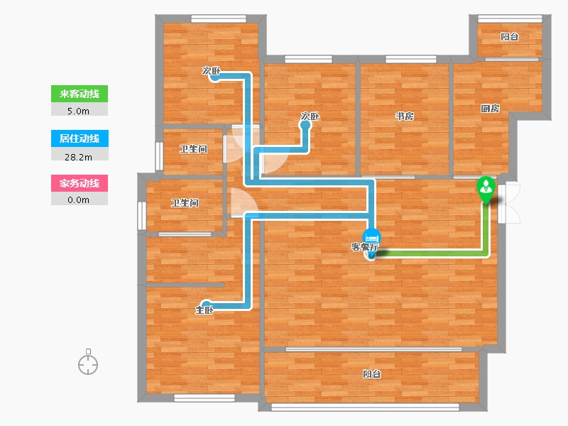 重庆-重庆市-蓝光悦江府套内111m²-111.00-户型库-动静线