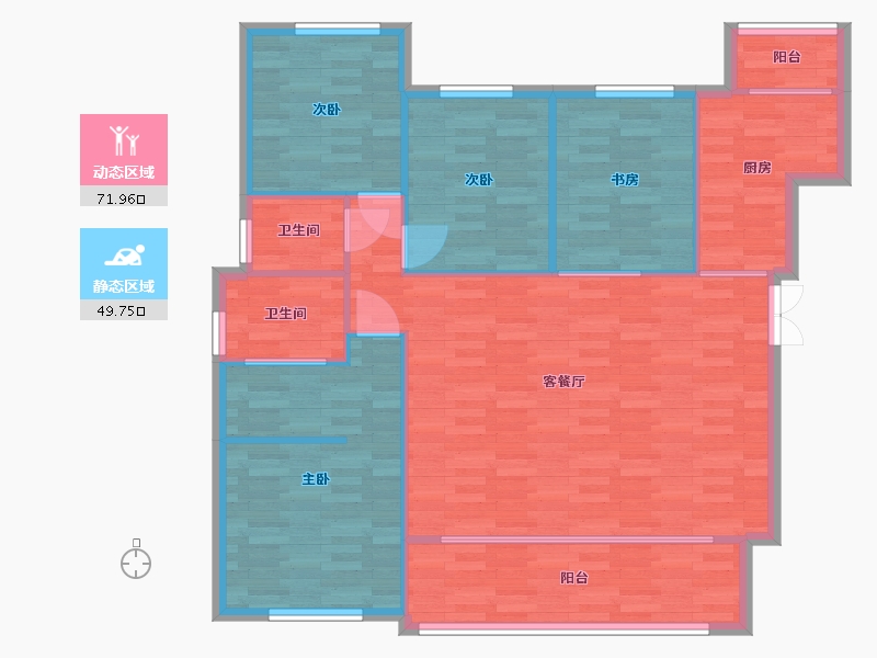 重庆-重庆市-蓝光悦江府套内111m²-111.00-户型库-动静分区