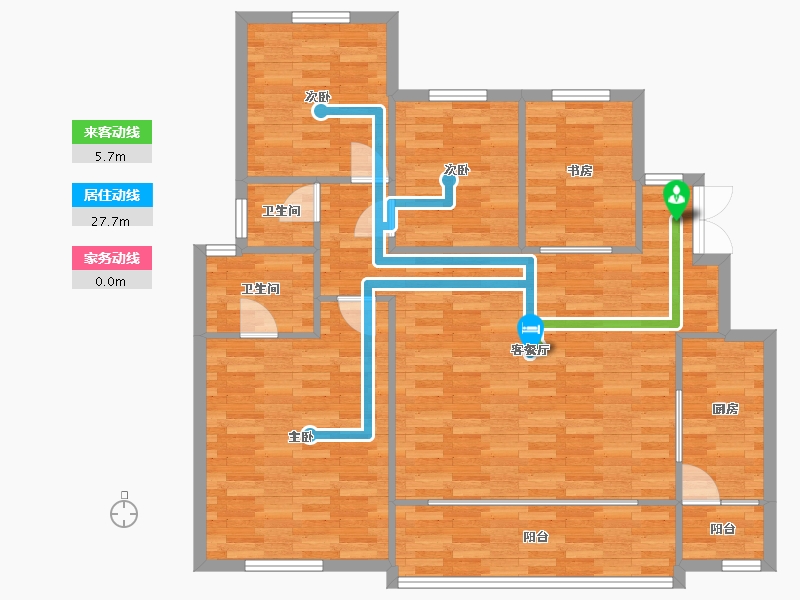 重庆-重庆市-蓝光悦江府套内110m²-110.00-户型库-动静线