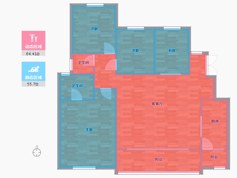 重庆-重庆市-蓝光悦江府套内110m²-110.00-户型库-动静分区