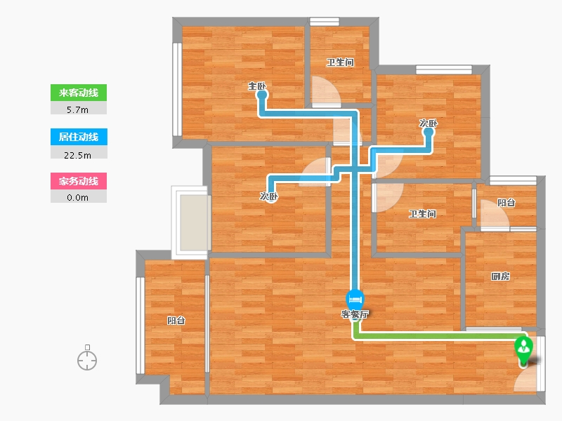 重庆-重庆市-金辉中央铭著套内81m²-82.25-户型库-动静线