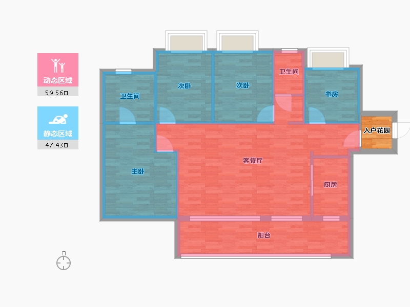 重庆-重庆市-华润公园九里套内110m²-99.18-户型库-动静分区