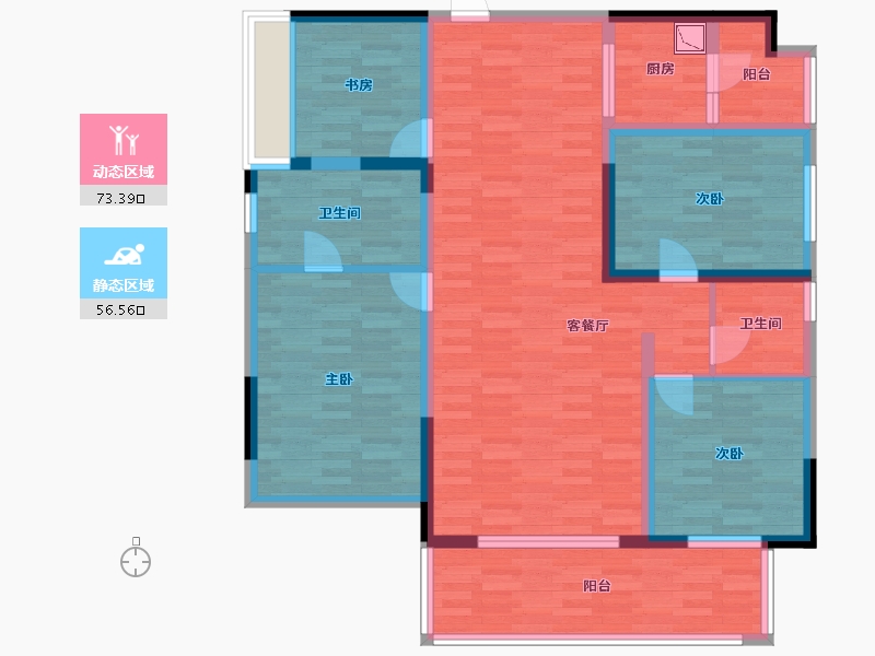 重庆-重庆市-华润公园九里G1号楼套内120m²-114.93-户型库-动静分区