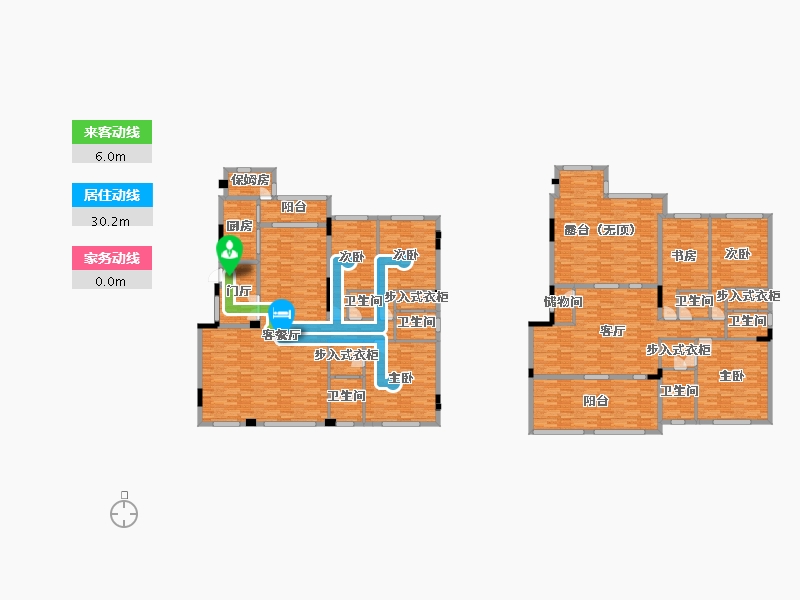 重庆-重庆市-国瑞御府套内211m²-337.17-户型库-动静线