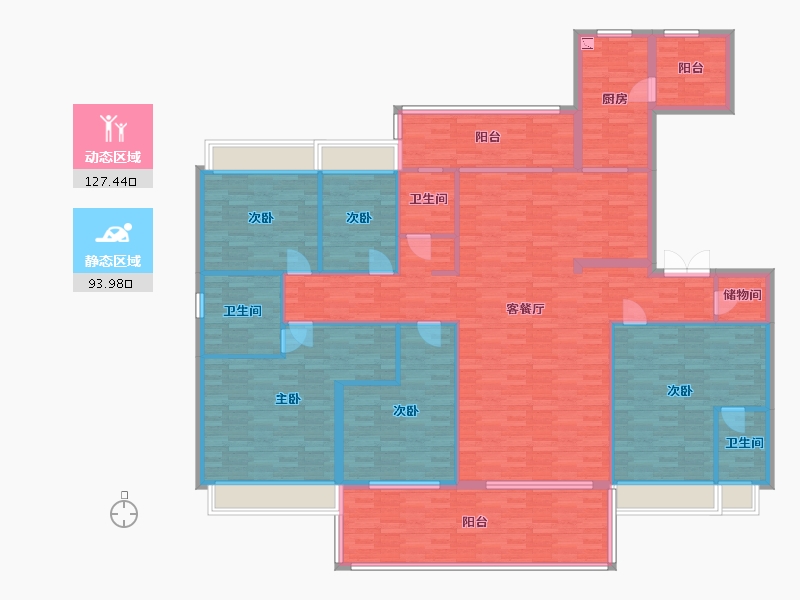 重庆-重庆市-碧桂园中俊天玺54号楼套内202m²-202.01-户型库-动静分区