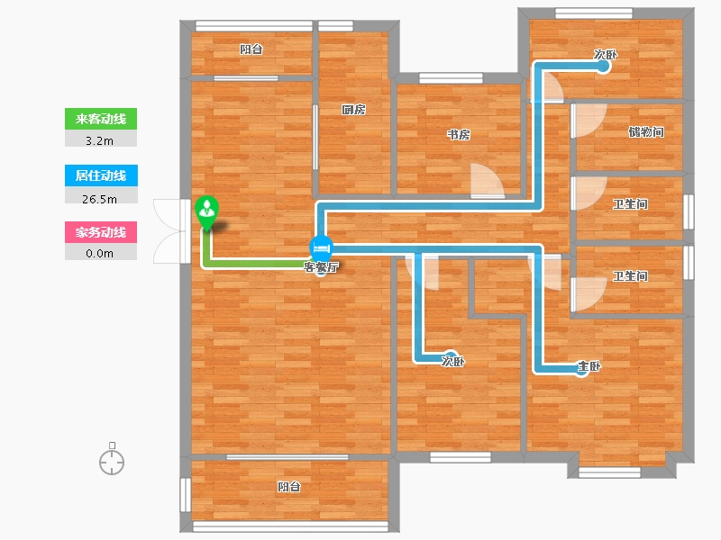 重庆-重庆市-碧桂园中俊天玺套内111m²-110.34-户型库-动静线