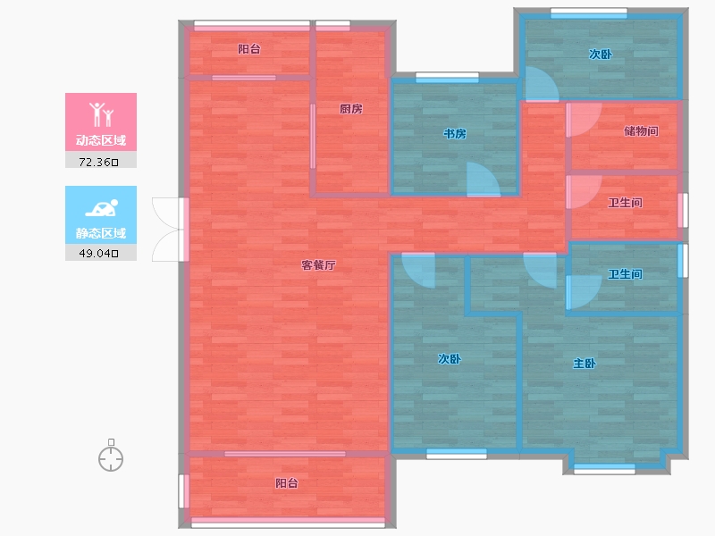 重庆-重庆市-碧桂园中俊天玺套内111m²-110.34-户型库-动静分区