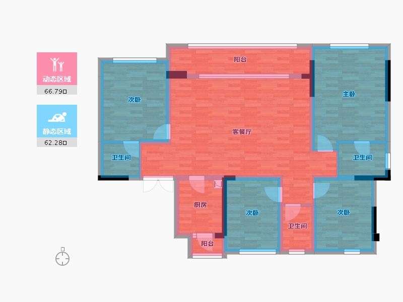 重庆-重庆市-御临府79地块洋房13,4,10,2号楼套内114m²-114.42-户型库-动静分区