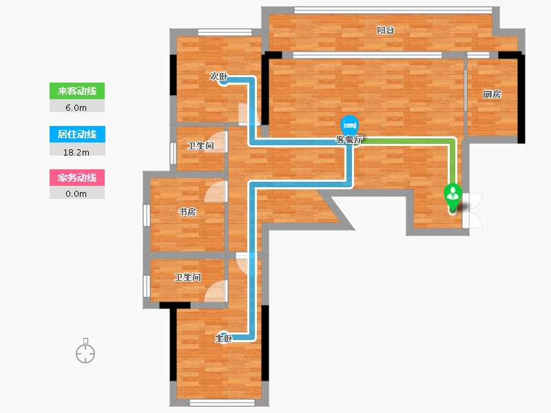 重庆-重庆市-御临府79地块洋房13,4,10,5号楼套内117m²-97.60-户型库-动静线