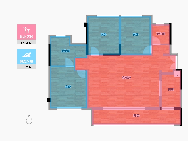 重庆-重庆市-御临府套内96m²-99.67-户型库-动静分区