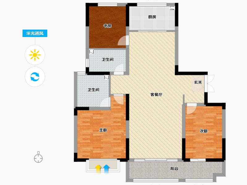 山东省-济南市-美林花园-112.00-户型库-采光通风