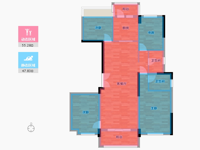 广东省-广州市-樾时光-92.00-户型库-动静分区