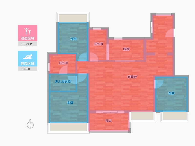 上海-上海市-新城西岸公园-93.41-户型库-动静分区