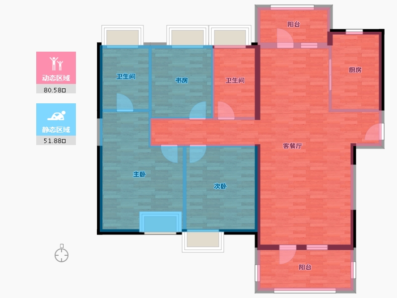 湖北省-武汉市-首地云梦台-120.13-户型库-动静分区