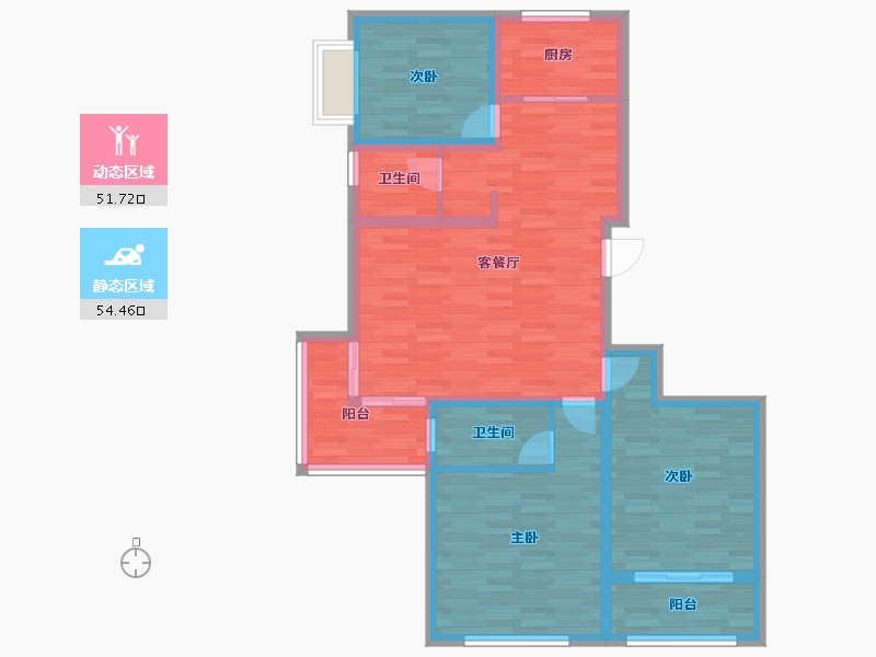 山西省-太原市-华峪东区-94.70-户型库-动静分区