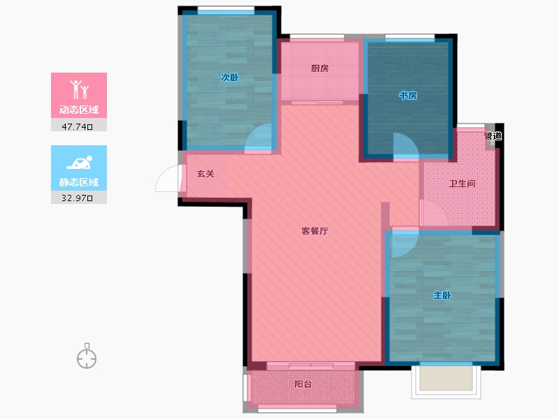 山东省-威海市-金猴圣海名居-69.85-户型库-动静分区