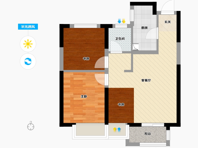 天津-天津市-金地大境-50.92-户型库-采光通风