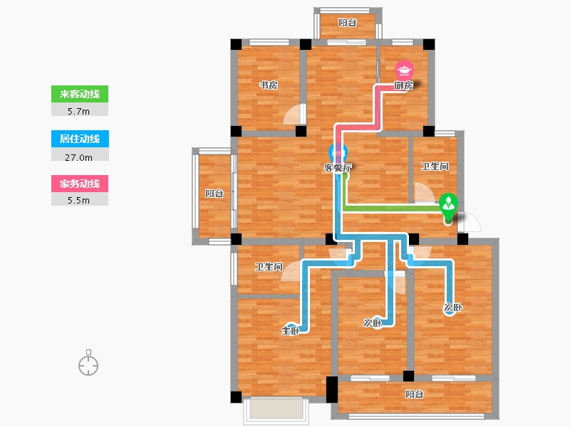 江苏省-淮安市-梧桐公馆-118.00-户型库-动静线