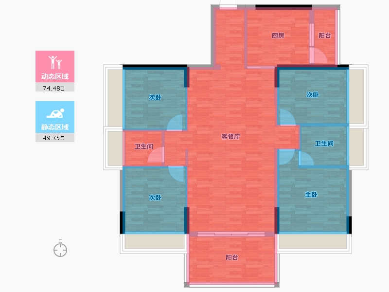 广东省-惠州市-金碧湾-112.20-户型库-动静分区