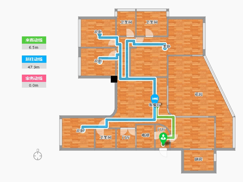 重庆-重庆市-龙湖九里晴川套内146m²-174.78-户型库-动静线