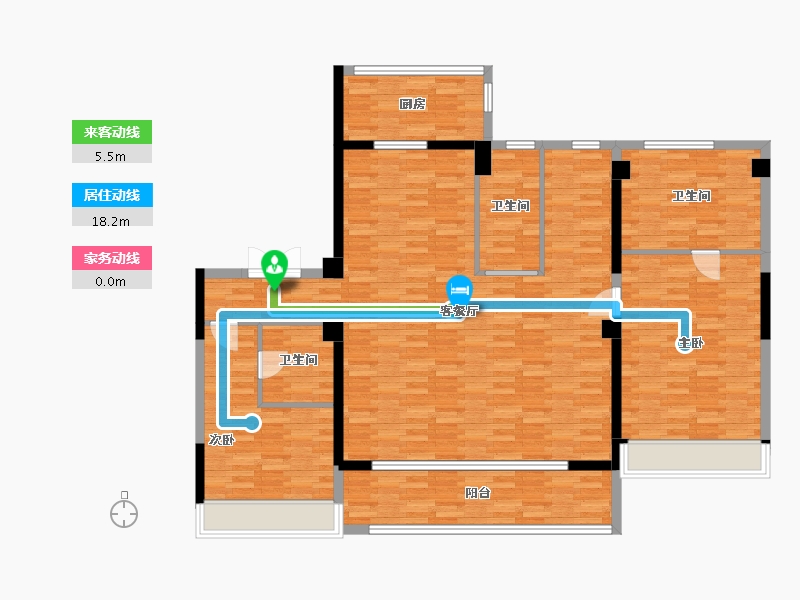 重庆-重庆市-中海天钻套内141m²-138.40-户型库-动静线