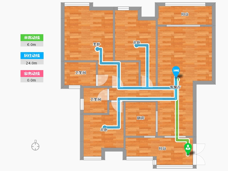 重庆-重庆市-泰德晟景台套内96m²-89.52-户型库-动静线