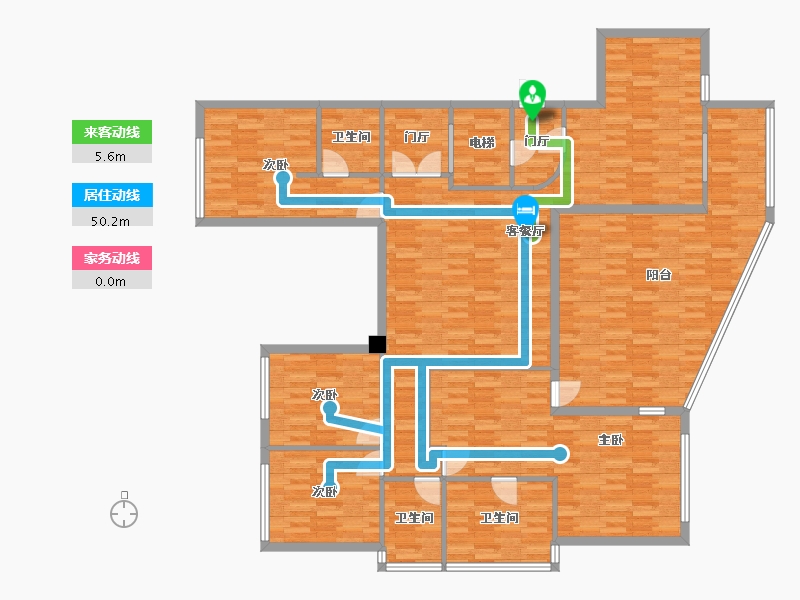 重庆-重庆市-龙湖九里晴川套内177m²-178.10-户型库-动静线