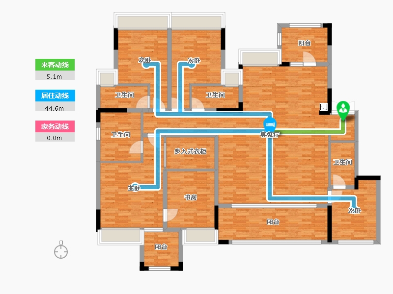 重庆-重庆市-约克郡北区套内181m²-174.97-户型库-动静线