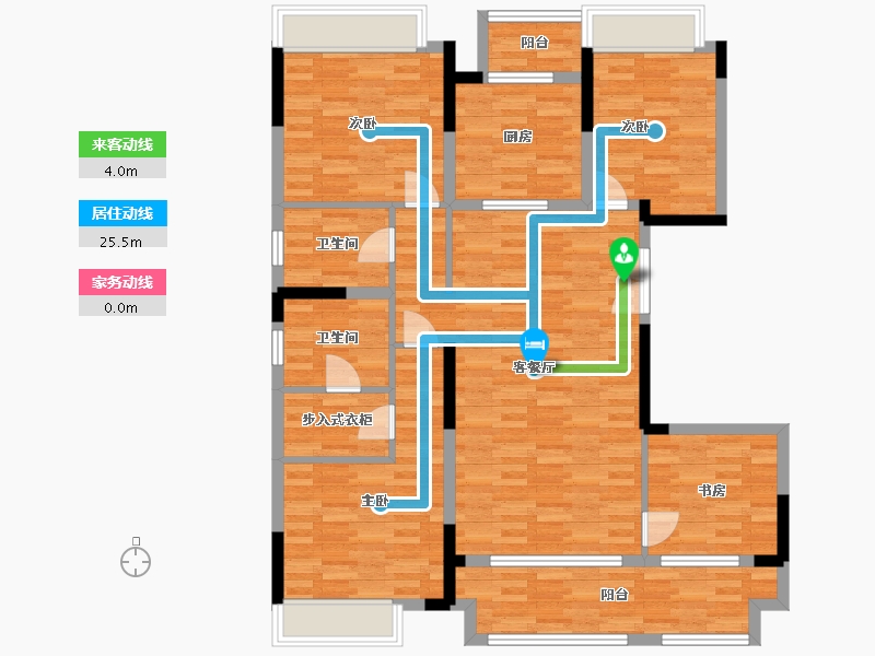 重庆-重庆市-樾千山12号楼,洋房16,15号楼套内125m²-117.05-户型库-动静线