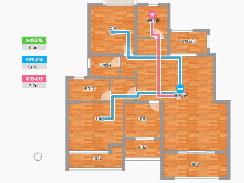 重庆-重庆市-香林豪郡2期套内121m²-121.00-户型库-动静线