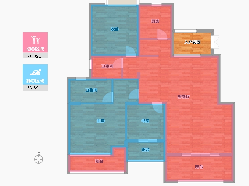 重庆-重庆市-香林豪郡2期套内121m²-121.00-户型库-动静分区