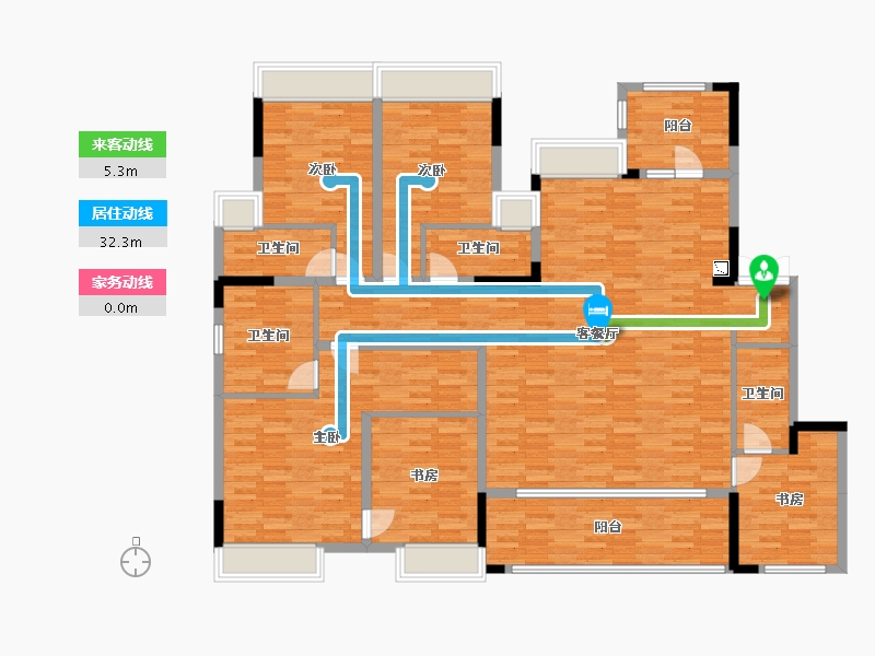 重庆-重庆市-约克郡北区套内176m²-170.28-户型库-动静线