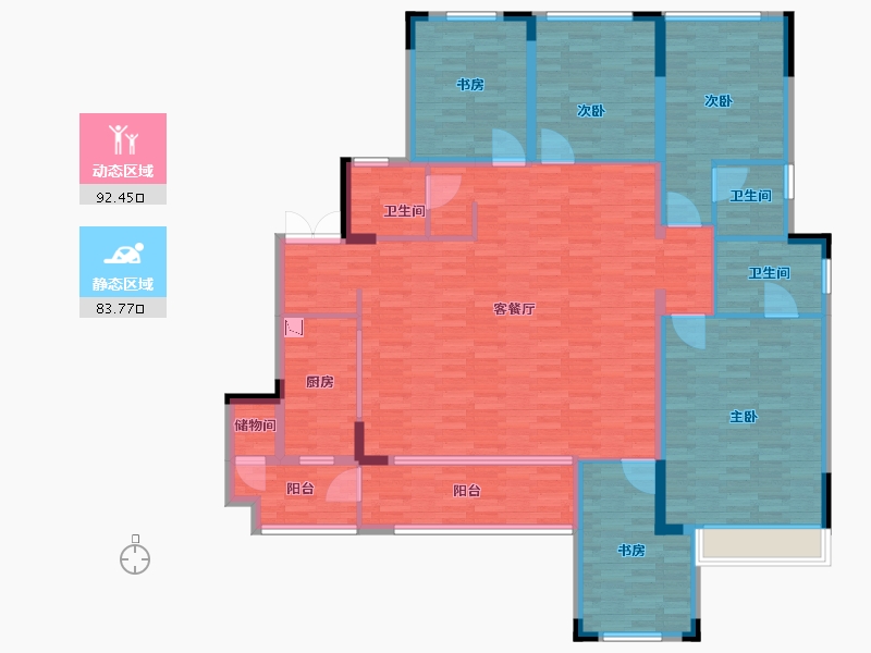 重庆-重庆市-约克郡北区套内159m²-158.79-户型库-动静分区