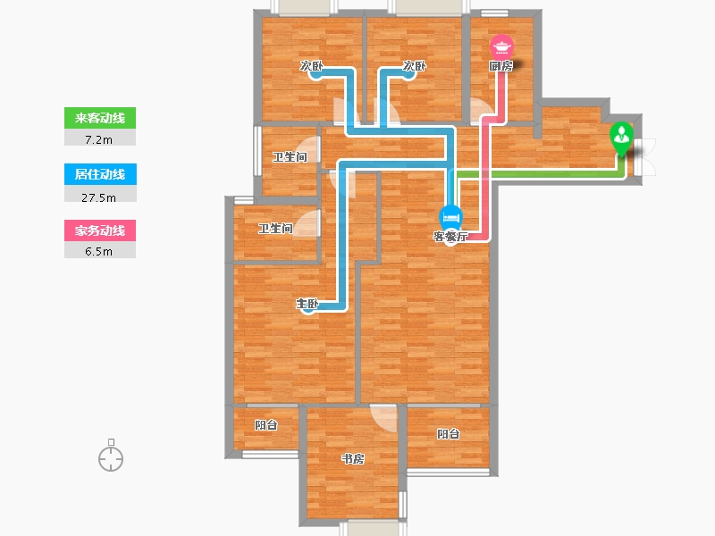 重庆-重庆市-香林豪郡2期套内108m²-108.00-户型库-动静线