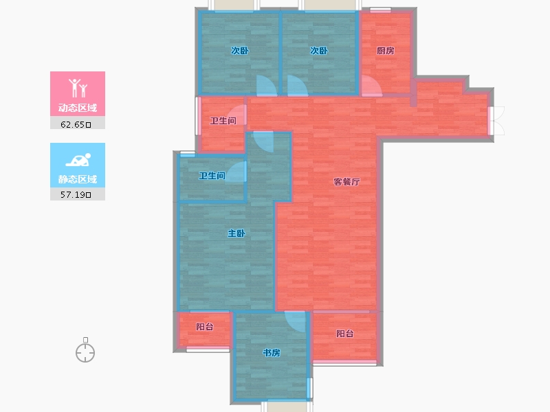 重庆-重庆市-香林豪郡2期套内108m²-108.00-户型库-动静分区