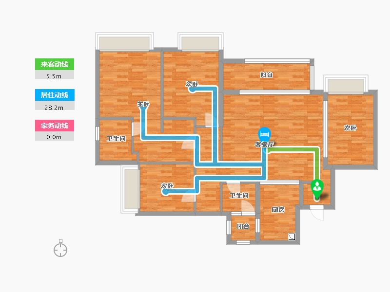 重庆-重庆市-万科金开悦府8号地块1号楼,8号地块9号楼,9号地块3号楼套内110m²-110.00-户型库-动静线