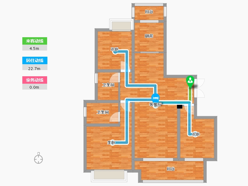 重庆-重庆市-首地江山赋二期3,二期3号地块1,二期3号地块2套内107m²-107.01-户型库-动静线