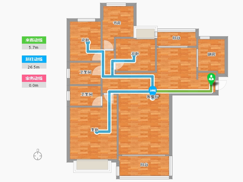 重庆-重庆市-恒大御府套内115m²-110.27-户型库-动静线