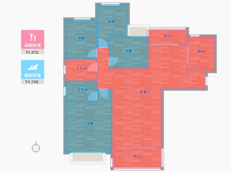 重庆-重庆市-恒大御府套内115m²-110.27-户型库-动静分区