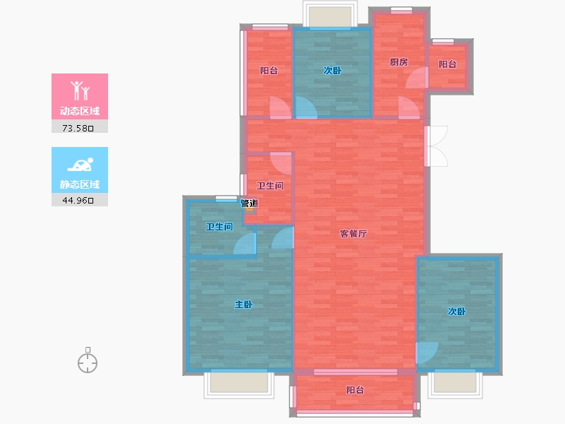 重庆-重庆市-恒大御府套内108m²-108.10-户型库-动静分区