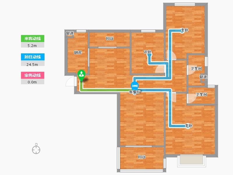 重庆-重庆市-恒大御府套内106m²-106.00-户型库-动静线