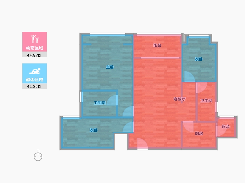 重庆-重庆市-爱普新鸿府小高层7号楼,小高层10号楼,小高层8号楼,小高层9号楼套内79㎡-78.25-户型库-动静分区