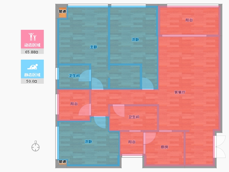 重庆-重庆市-爱普新鸿府小高层7号楼,小高层10号楼,小高层8号楼,小高层9号楼套内107㎡-105.81-户型库-动静分区